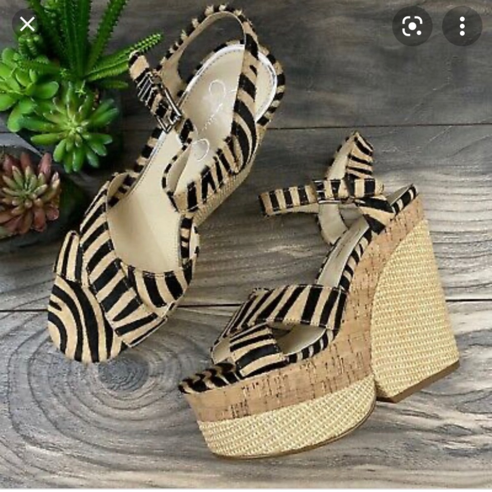 Jessica Simpson Animal Print Wedges -NWOT